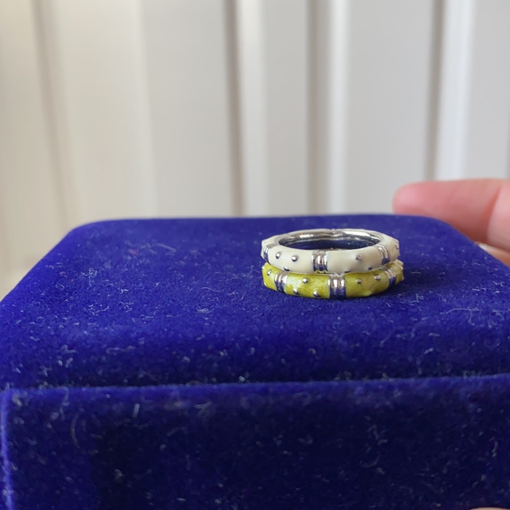 Stackable Rings green & cream & pale orange - Picture 5 of 5
